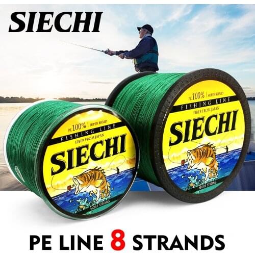 SIECHI 300m 500m1000m Green Braided Fishing Line 20,30,40,50,60,60,88LB Super Strong Multifilament Fishing Lines