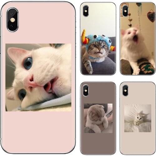 For Huawei Honor 6 6A 7 7X 7A 7C 8 8C 8X 9 9X 10 10i 20 Lite Play Pro Funny cute pink cat art Soft Silicone Case