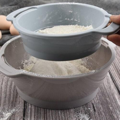 Flour Sieve Mixing Bowl Set Stackable Fine Mesh Strainer With Dough Scraper Egg White Separator Cooking Baking Tool TS1