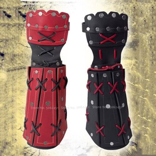 Medieval Men Carnival Court Vintage Knight Prince Handguards Bracers Soldier Gloves Armor Cosplay Gauntlet Wristband Party Props