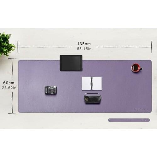 Light Purple Oversized PU Leather Mouse Pad 135x60cm Locking Edge Office Desk Mat Gaming mousepad for Bussiness for PC Gamer