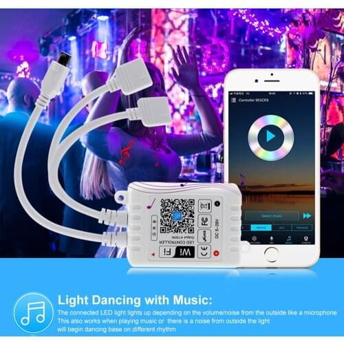 Magic Home 5-24V Wifi LED RGB Controller With IR 24Key Remote Control 2 way output LED Strip Lights APP Smart Lamps Bulbs
