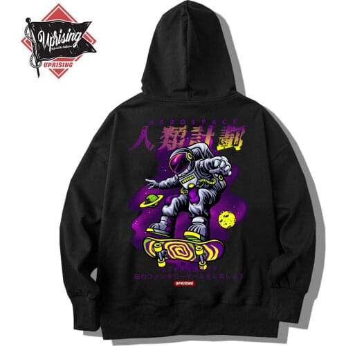 Hoodie Sweatshirt Men Hip Hop Streetwear Moon Astronaut Print Hoodie Harajuku Cotton Tops Sweatshirt Men Women Clothes