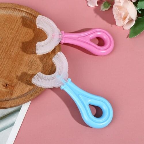 1Pc U-Shape Toothbrush Manual Toothbrush Kids Silicone Toothbrush Teeth Cleaning