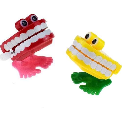 1pcs Toys Creative Dental Gift Dental Wind Up Toy Walking Jumping Teeth Toy For Party Desktop Decor Funny Toy Dropshipping
