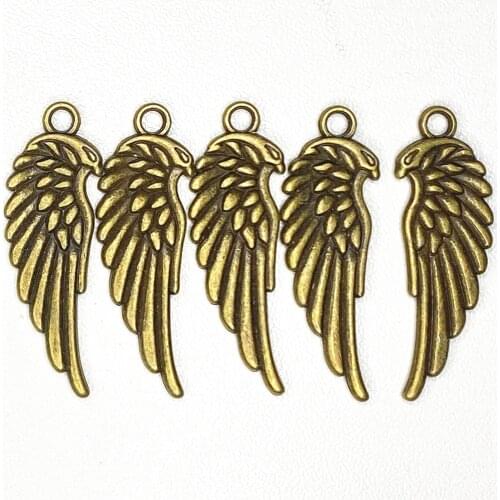 10PCS Two Color Metal Zinc Alloy Double-Faced Eagle Wing Charms Fit Jewelry Pendant Charms Makings