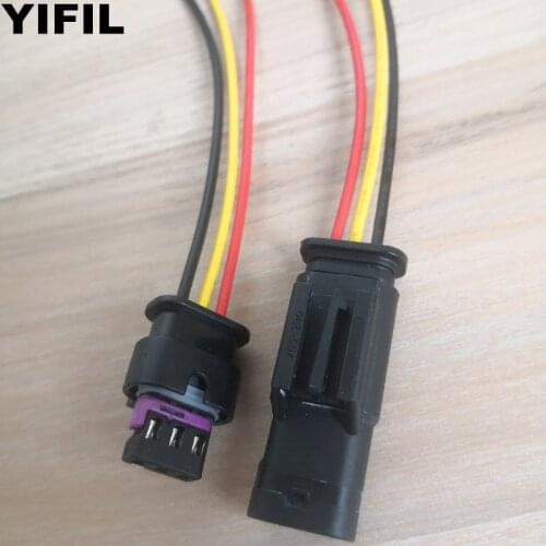 2/4/10sets/lot 3 Pin/Way Male Female PDC Parking Sensor Plug Connector Socket With Wire Pigtail For VW Audi 3C0973203 4H0973703