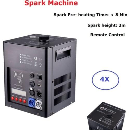 4IN1 Flightcase Packing 500W Cold Spark Fireworks Machine Wedding Cold Flame Fountain DMX / Remote Control Sparkular Firework