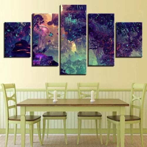 HD Prints Canvas Wall Artwork Painting 5 Pieces Posters Abstract Style Landscape Modern Home Decoration Living Room Framework