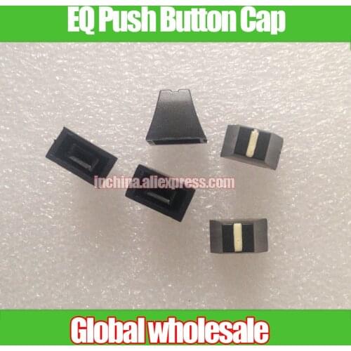 50pcs Mixer Equalizer Straight Slot Potentiometer Fader Black Knob Push Button Cap / Hole 4mm EQ Push Button Cap