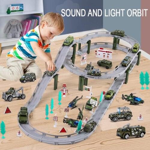 72pcs Childrens Environmental Protection Plastic Rail Car Toy Electric Car Small Train Racing Track Puzzle Boy Gift