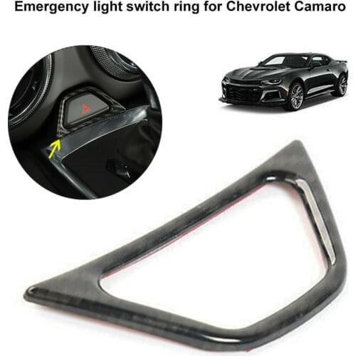 Accessory Emergency Light Switch Cover Car Carbon Fiber For Chevrolet Camaro 2017-2010 Lamp Replacement Trim High Quality