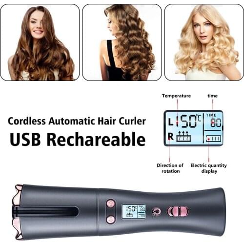 Air Curler Cordless USB Automatic Hair Curler Iron Auto Wireless Hair Waver Tongs Curling Wand Rechargeable Hair Styling Machine
