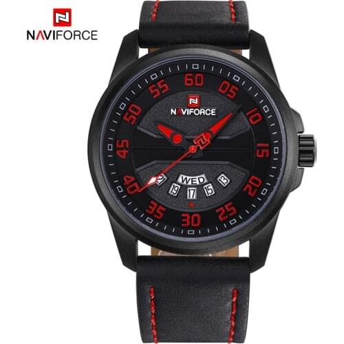 NAVIFORCE Business Fashion Top Brand Men Sport Men Watch Quartz Analog Man Leather Military Waterproof Watch Relogio Masculino
