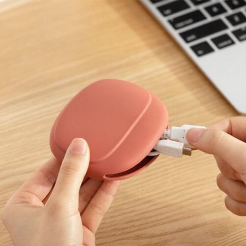 Travel Portable Data Cable Headphone Storage Box Simple Mobile Data Cable Organizing Bag Silicone Cute Coin Purse Simplicity