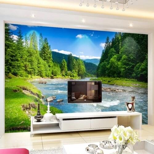 Custom Wall Cloth 3D Nature Landscape Photo Murals Wallpaper For Walls In Rolls Living Room Backdrop Wall Decor Papel De Parede