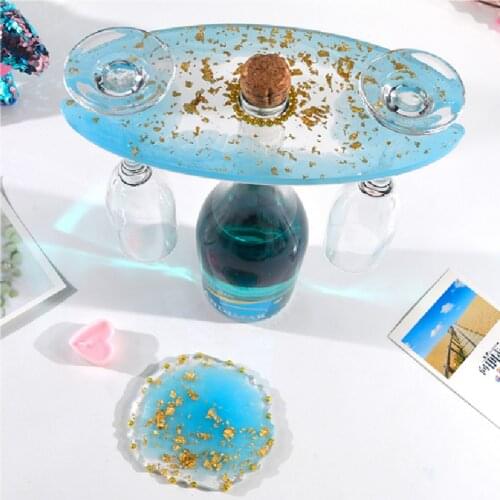 LOVE'N OEM LV010W new druzy mold Shaped Red Wine Glass Holder Rack silicone pop mold Coaster for DIY Handmade Crystal gift