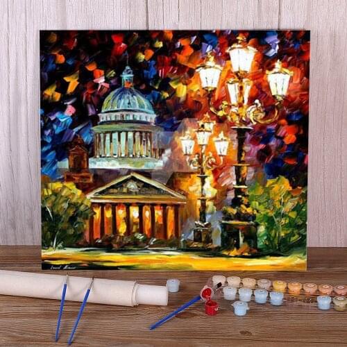 Twinkling The Night DIY Painting By Numbers Complete Kit Oil Paints 50*70 Boards By Numbers Home Decor For Kids Wholesale