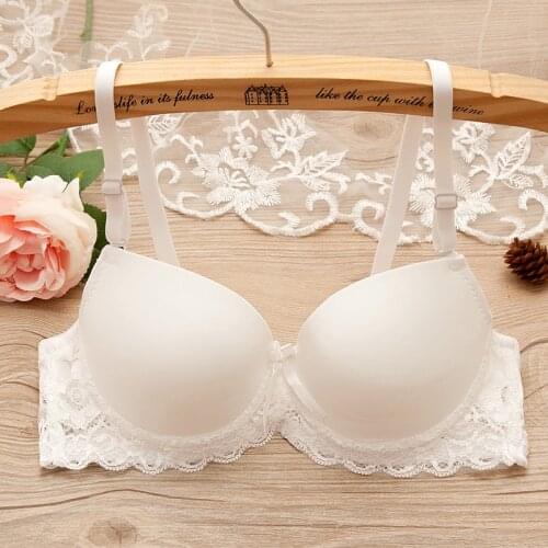 Fashion Small Chest Super Push Up Bra for Women duoble cup gather breast lace bra for girl support chest sexy lovely bra