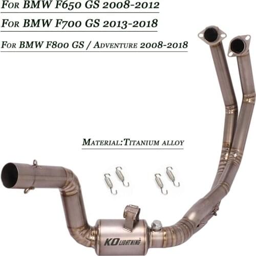 Motorcycle Titanium Front Link Pipe Lossless Connect Replace Original Exhaust System for BMW F650GS F700GS F800 GS 2018-2020