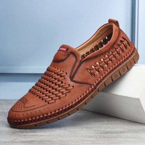 2021 summer new mens sandals business casual shoes hole shoes hollow breathable men shoes