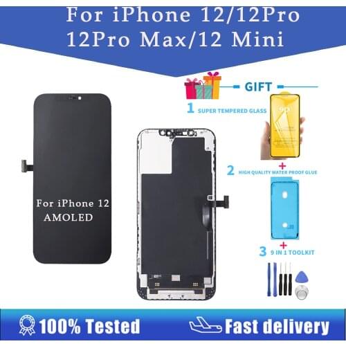 Soft AMOLED LCD Display Original Replacement For iPhone 12pro max 11pro max 12 mini X XS Max With 3D Touch Digitizer LCD Screen