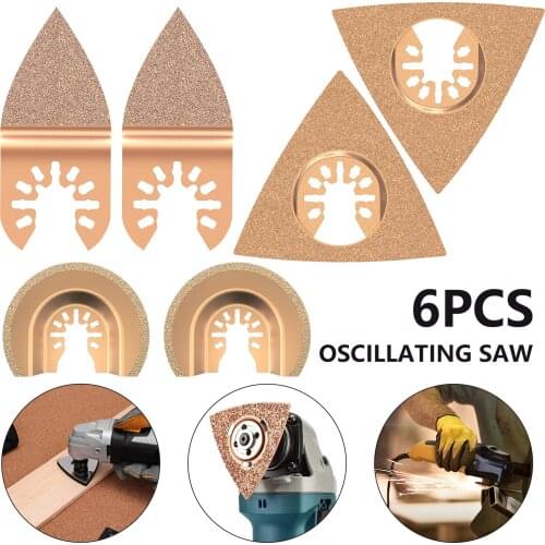 NEWONE 6pcs/set Quick Release Oscillating Tool Saw Blades Carbide Grinding Blades for multi tool fit Dewalt Black&Decker Fein