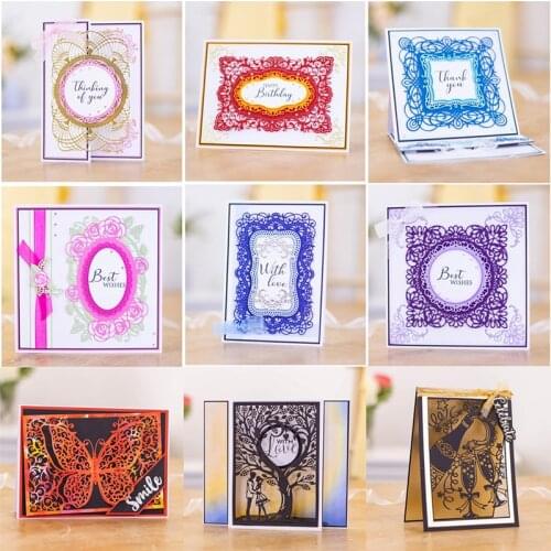 Panalisacraft 9 styles Lace background Metal Cutting Dies for DIY Scrapbooking/Card Making/Kids Fun Decoration Supplies