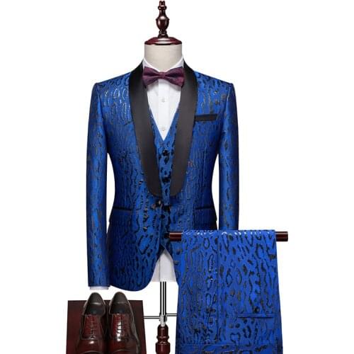 Jackets+Vest+Pants 2021 New High-end Suit Men Business Banquet Wedding Mens Suits Jacket with Vest and Trousers Large Size S-6XL