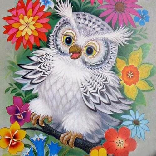 Full Square Diamond 5D DIY Diamond Painting "owl" Embroidery Round Cross Stitch Rhinestone Mosaic Painting Home Decor Gift