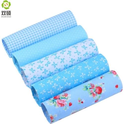 Bule Series Twill Cotton Fabric Patchwork Tissue Cloth Of Handmade DIY Quilting Sewing Textile Material Half Meter