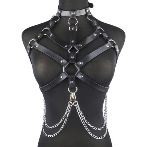 Sexy Women Suspender Belt body harness bra goth accessories erotic stockings lingerie Bondage bdsm Garter belt Harajuku Chest
