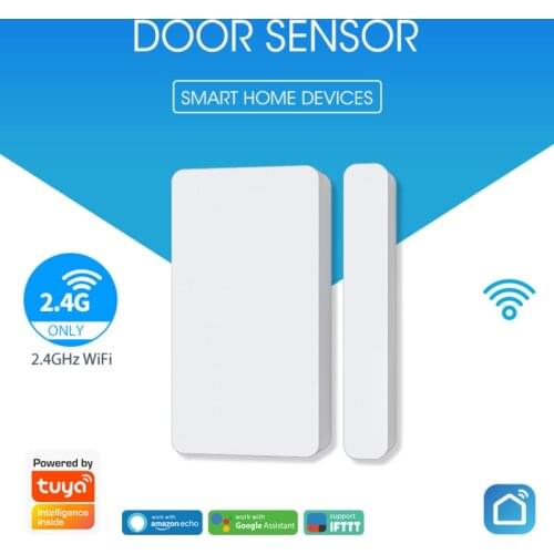 Smart WiFi Door Sensor Door Window Open Detector Home Security Notification Alerts Works With Alexa Google Home Tuya APP