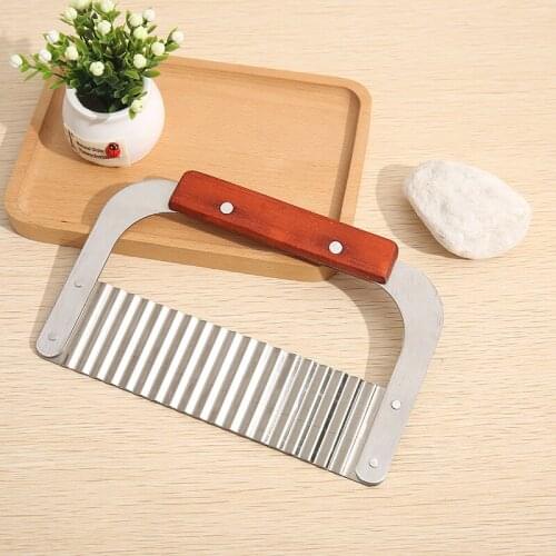 Reinforce Wavy Potato Cutter Stainless Steel Wrinkled Chips French Fries Fry Slicer Chopper Fruit Vegetable Tool Kitchen Gadgets