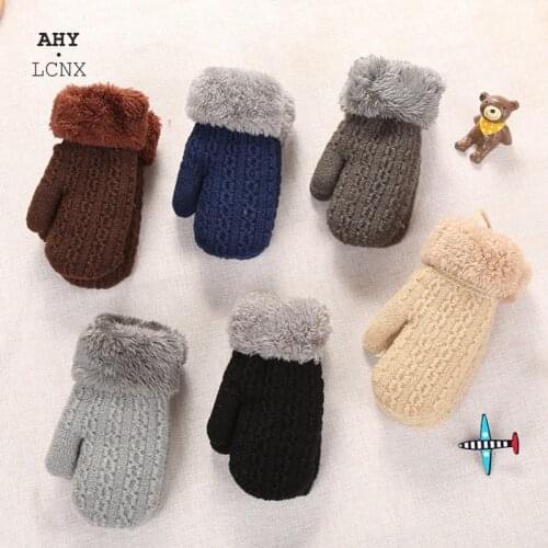 Mittens For Children Childrens Mittens Winter Wool Knitted Gloves Children Warm Rope 1-4 years old boy girl Baby Gloves