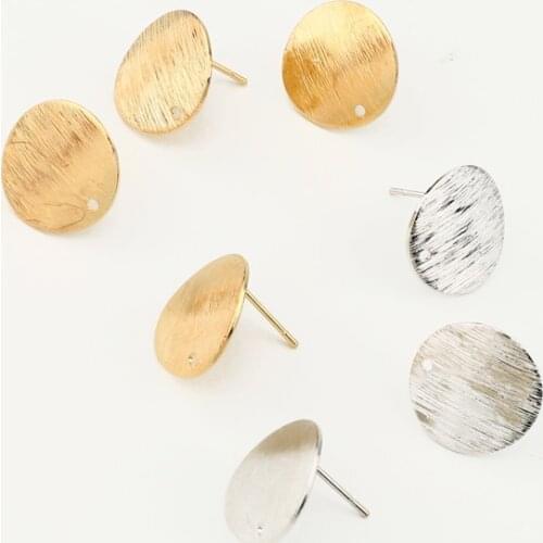 10pcs Zina Alloy Gold Earring Base Findings Simple Convex Drop Earrings Making Accessories Eardrop Charms Diy Connectors