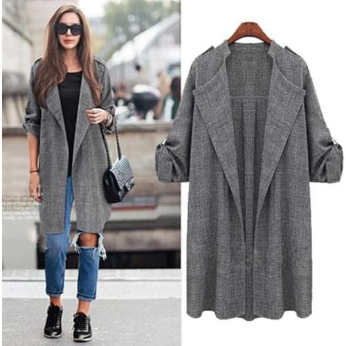 Autumn Womens Cardigan Wool Blends Cardigan Jacket for Ladies Autumn&Winter Women Fashion Long Sleeve Grey Casual Coat