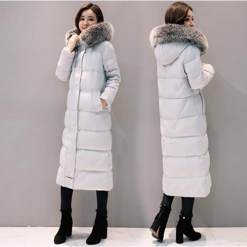 Collar Fur Large Winter Down Jacket Woman Hooded Long Coats and Jackets Women Clothes 2020 Parka Abrigos Mujer KJ442 s