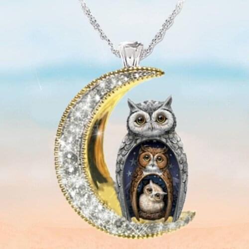 Aesthetic Necklace for Women Women Jewellery Best Friend Necklace Fairy Grunge Accessories Indie Choker Owl Mother and Child