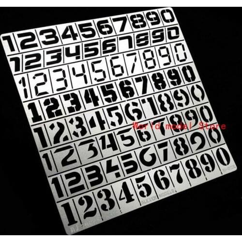 1/35 Equipment Number Stenciling Template General Use Model Building Tool AJ0025