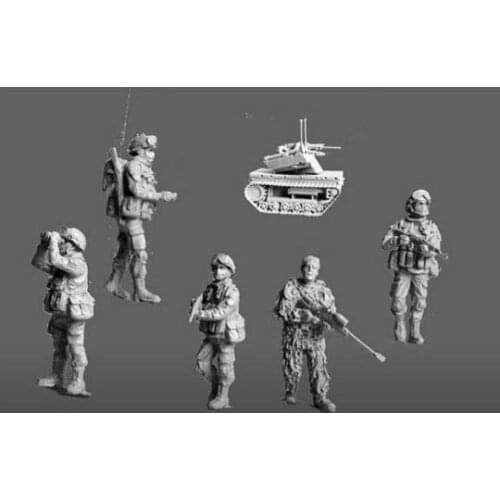 1:72 Modern Military Russian Special Forces 5 Search Soldiers Miniatures Unpainted Assembling Static Figure Resin Model Kits