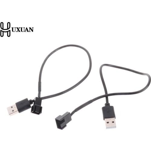 1Pc 3/4 Pin Computer PC Fan Power Cable Connector Adapter 5V 30cm Connect 3pin Or 4pin Fan To USB Adapter Cables