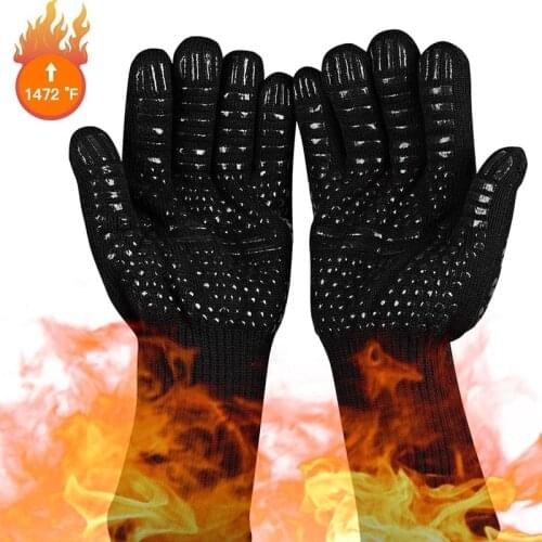 1 piece bbq gloves silicone heat resistant 800 degrees oven mitts Outdoor barbecue kitchen cooking tools baking accessories