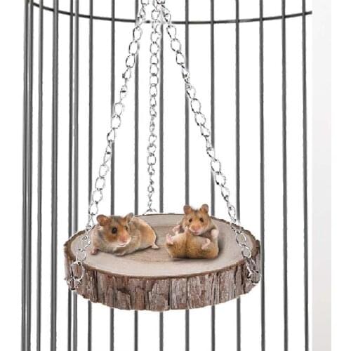 10X28CM Arrival Parrot Chain Springboard Toys Hamster Swing Wooden Toys Bird Mouse Hammock Small Pet Platform Hanging Shaker