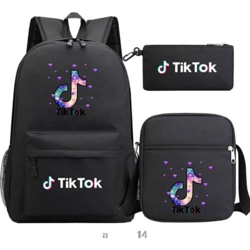 3pc/set Tik Tok Kids School Backpack Boys Schoolbag Child Cartoon School Bags Student Pencil Bookbag Mochila Infantil Birthday
