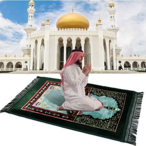3D Embossed Arab Prayer Carpet Worship Blanket Custom Muslim Pilgrimage Blankets Thickened Non-Slip Prayer Rug Kneeling Mat