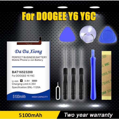 BAT16523200 MTK6750 Replacement 5100mAh Parts battery for DOOGEE Y6 Y6C Y6 Piano Smart Phone