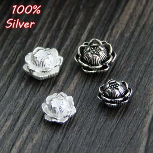 Authentic 925 Sterling Silver Color Charm Beads New Lotus Flower Bead Fit Bracelet Necklace Jewelry Gift For Woman