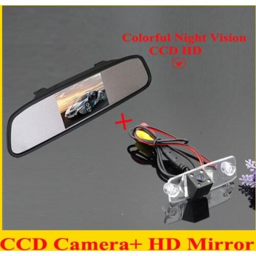 4.3" car monitor mirror + CCD Car rear view parking camera for Hyundai Sonata Tucsen Accent Elantra Kia Carens car rear camera