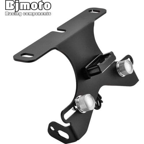 Bjmoto S 1000 RR 2018 Motorcycle Adjustable License Number Plate Bracket Holder LED Light For BMW S1000RR 2009-2018 S1000R HP4
